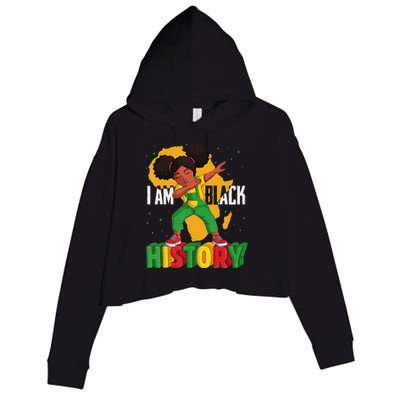 I Am Black History Women Black History Month Crop Fleece Hoodie