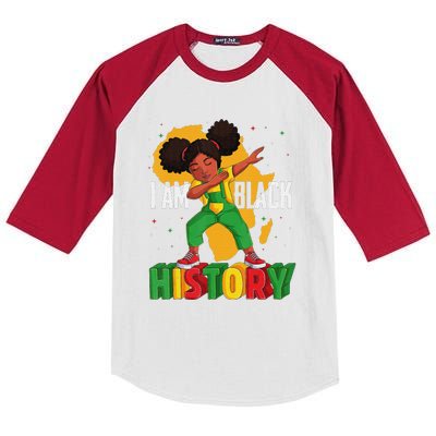 I Am Black History Women Black History Month Kids Colorblock Raglan Jersey