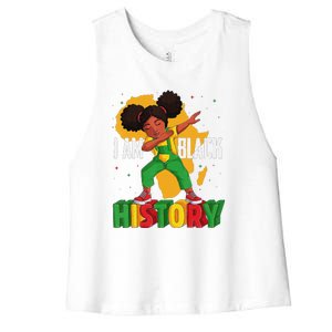 I Am Black History Women Black History Month Women's Racerback Cropped Tank