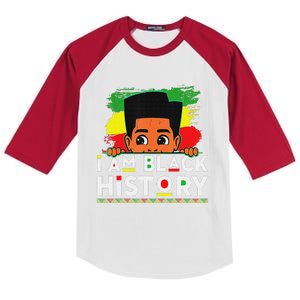 I Am Black History Black History Month Kids Colorblock Raglan Jersey