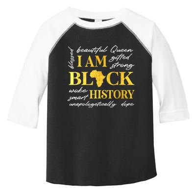 I Am Black History Month African American For Womens Toddler Fine Jersey T-Shirt