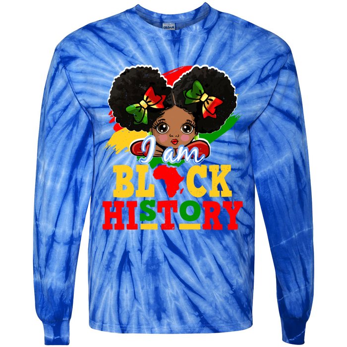 I Am Black History Month Black Melanin Gift Tie-Dye Long Sleeve Shirt