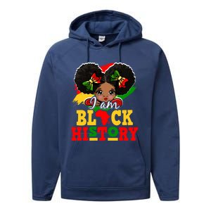 I Am Black History Month Black Melanin Gift Performance Fleece Hoodie