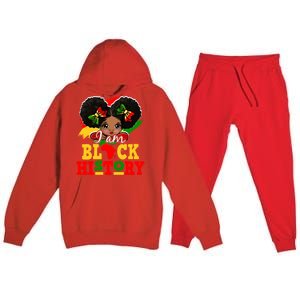 I Am Black History Month Black Melanin Gift Premium Hooded Sweatsuit Set