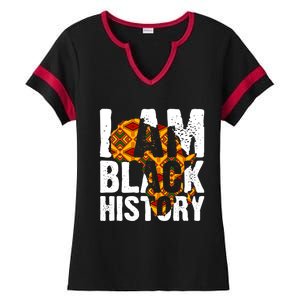 I Am Black History Month Melanin African Map Juneteenth Cool Gift Ladies Halftime Notch Neck Tee