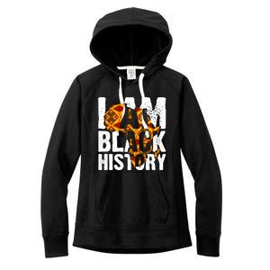 I Am Black History Month Melanin African Map Juneteenth Cool Gift Women's Fleece Hoodie