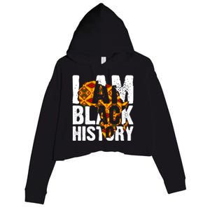 I Am Black History Month Melanin African Map Juneteenth Cool Gift Crop Fleece Hoodie