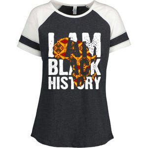 I Am Black History Month Melanin African Map Juneteenth Cool Gift Enza Ladies Jersey Colorblock Tee