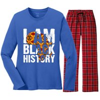 I Am Black History Month Melanin African Map Juneteenth Cool Gift Women's Long Sleeve Flannel Pajama Set 