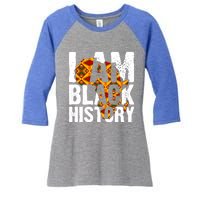 I Am Black History Month Melanin African Map Juneteenth Cool Gift Women's Tri-Blend 3/4-Sleeve Raglan Shirt