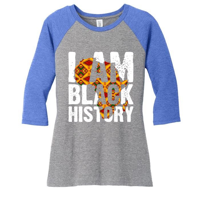 I Am Black History Month Melanin African Map Juneteenth Cool Gift Women's Tri-Blend 3/4-Sleeve Raglan Shirt