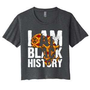 I Am Black History Month Melanin African Map Juneteenth Cool Gift Women's Crop Top Tee