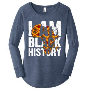 I Am Black History Month Melanin African Map Juneteenth Cool Gift Women's Perfect Tri Tunic Long Sleeve Shirt