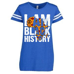 I Am Black History Month Melanin African Map Juneteenth Cool Gift Enza Ladies Jersey Football T-Shirt