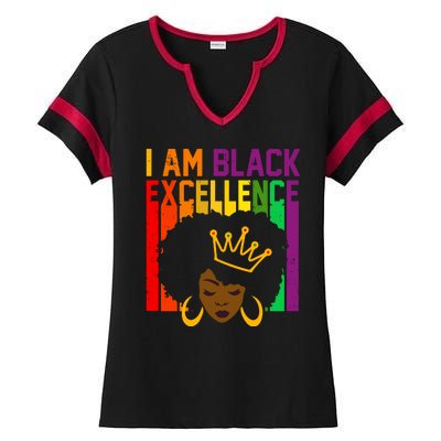 I Am Black Excellence Ladies Halftime Notch Neck Tee