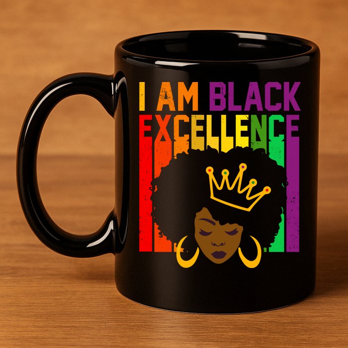 I Am Black Excellence 11oz C Handle Ceramic Mug