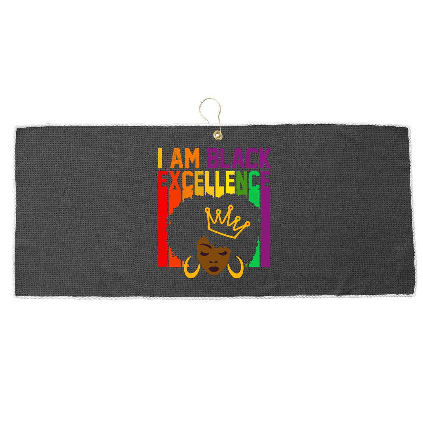 I Am Black Excellence Large Microfiber Waffle Golf Towel
