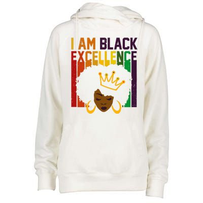 I Am Black Excellence Womens Funnel Neck Pullover Hood