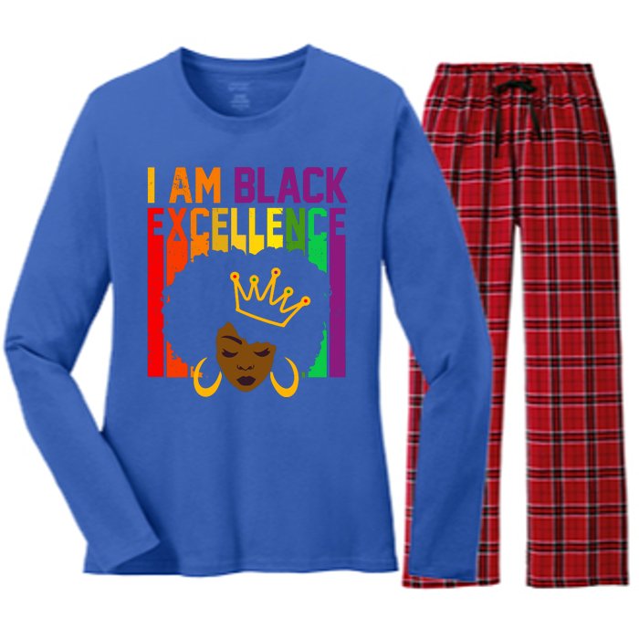 I Am Black Excellence Women's Long Sleeve Flannel Pajama Set 