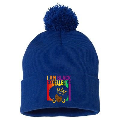 I Am Black Excellence Pom Pom 12in Knit Beanie