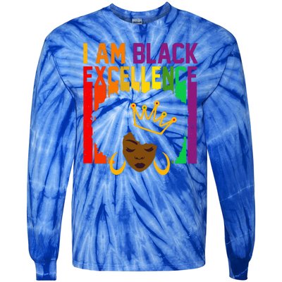 I Am Black Excellence Tie-Dye Long Sleeve Shirt