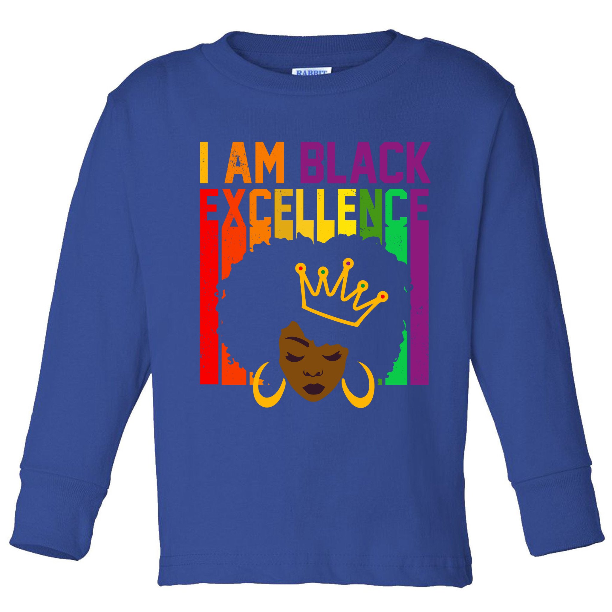 I Am Black Excellence Toddler Long Sleeve Shirt