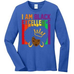 I Am Black Excellence Ladies Long Sleeve Shirt