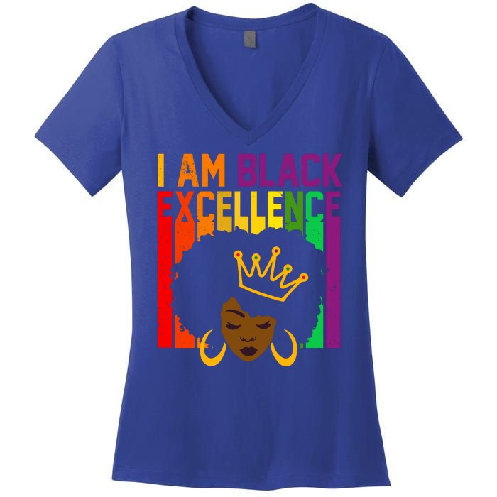 I Am Black Excellence Women's V-Neck T-Shirt