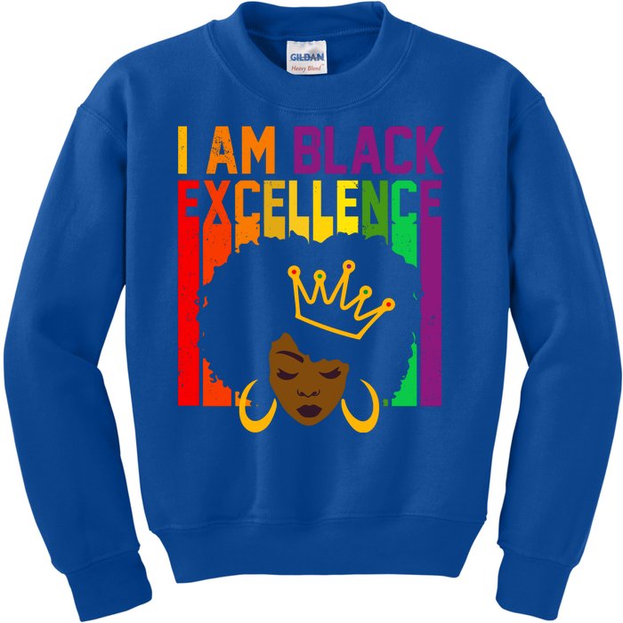 I Am Black Excellence Kids Sweatshirt