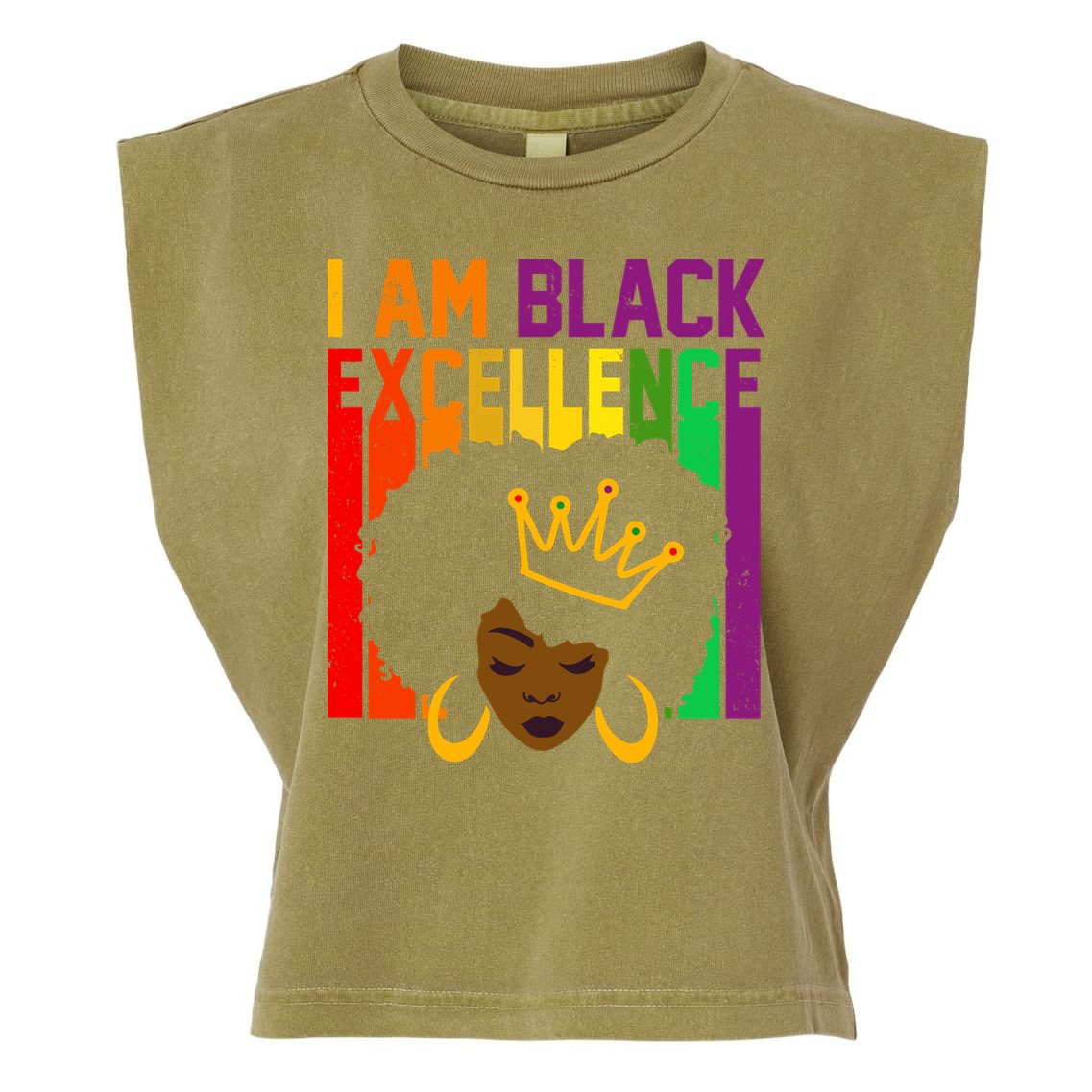 I Am Black Excellence Garment-Dyed Women's Muscle Tee