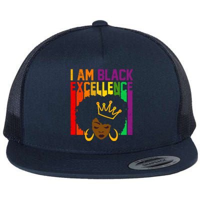 I Am Black Excellence Flat Bill Trucker Hat