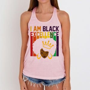 I Am Black Excellence Women's Knotted Racerback Tank