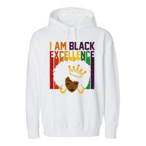 I Am Black Excellence Garment-Dyed Fleece Hoodie