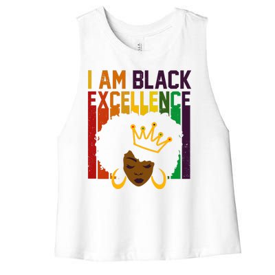 I Am Black Excellence Women's Racerback Cropped Tank