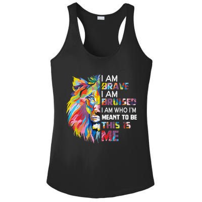 I Am Brave Bruised I Am Who Im Meant To Be Gift Ladies PosiCharge Competitor Racerback Tank