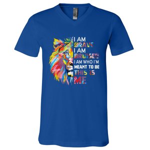 I Am Brave Bruised I Am Who Im Meant To Be Gift V-Neck T-Shirt