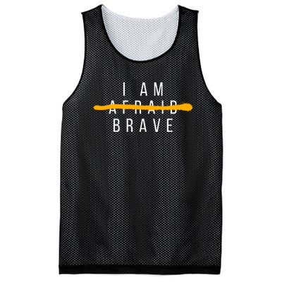 I Am Brave Not Afraid Motivational Mesh Reversible Basketball Jersey Tank