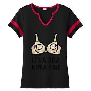 Its A Bra Not A Bible Ladies Halftime Notch Neck Tee