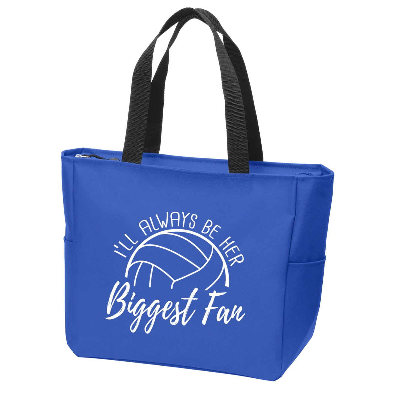 ILl Always Be Her Biggest Fan Volleyball Mom And Dad Gift Zip Tote Bag