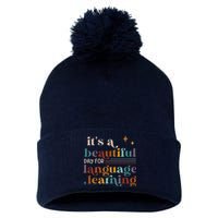 ItS A Beautiful Day For Language Learning Esl Teacher Esol Pom Pom 12in Knit Beanie