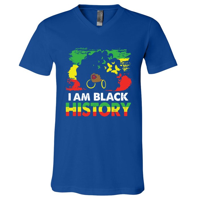 I Am Black History Month African American Cute Gift V-Neck T-Shirt