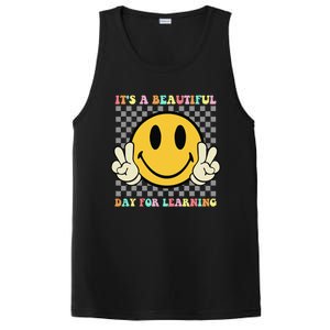 ItS A Beautiful Day For Learning Retro Groovy Teacher PosiCharge Competitor Tank