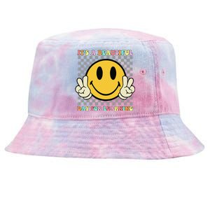 ItS A Beautiful Day For Learning Retro Groovy Teacher Tie-Dyed Bucket Hat