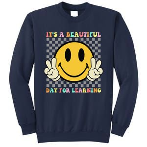 ItS A Beautiful Day For Learning Retro Groovy Teacher Sweatshirt