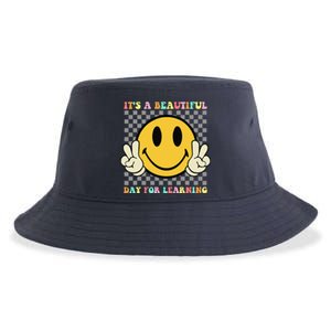 ItS A Beautiful Day For Learning Retro Groovy Teacher Sustainable Bucket Hat