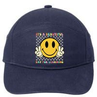 ItS A Beautiful Day For Learning Retro Groovy Teacher 7-Panel Snapback Hat