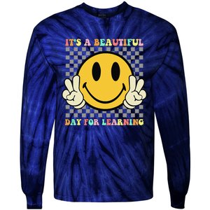 ItS A Beautiful Day For Learning Retro Groovy Teacher Tie-Dye Long Sleeve Shirt