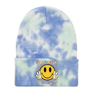 ItS A Beautiful Day For Learning Retro Groovy Teacher Tie Dye 12in Knit Beanie