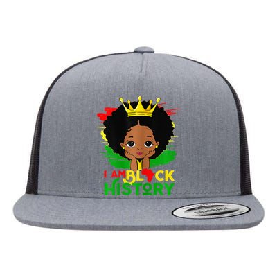 I Am Black History funny Black History Month Flat Bill Trucker Hat