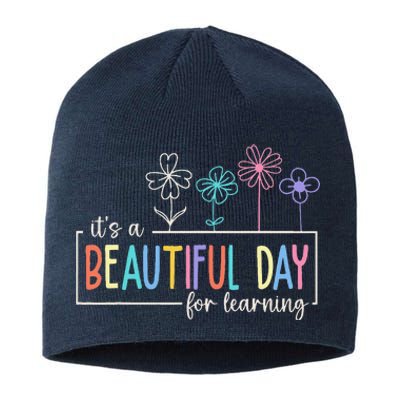 ItS A Beautiful Day For Learning Teacher Students Sustainable Beanie